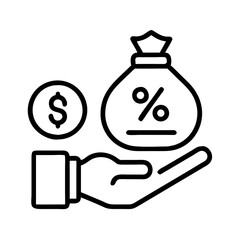 savings to loan ratio icon, savings to loan ratio line art - simple line art of savings to loan ratio, perfect for savings to loan ratio logos and icons