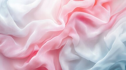 Obraz premium A delicate swirl of soft fabric in pastel hues of pink and white, evoking a sense of elegance and fluidity.