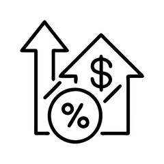 variable interest rate icon, variable interest rate line art - simple line art of variable interest rate, perfect for variable interest rate logos and icons