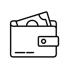 wallet icon, wallet line art - simple line art of wallet, perfect for wallet logos and icons