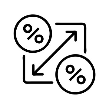 variable interest rate icon, variable interest rate line art - simple line art of variable interest rate, perfect for variable interest rate logos and icons