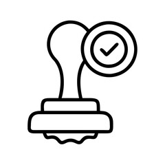 approved stamp icon, approved stamp line art - simple line art of approved stamp, perfect for approved stamp logos and icons