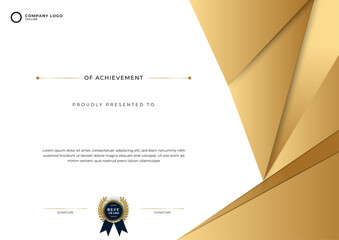 A sophisticated certificate featuring gold accents
