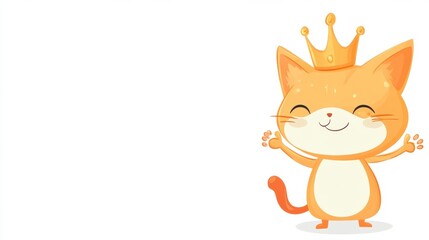 Adorable Orange Kitty King Wearing a Golden Crown