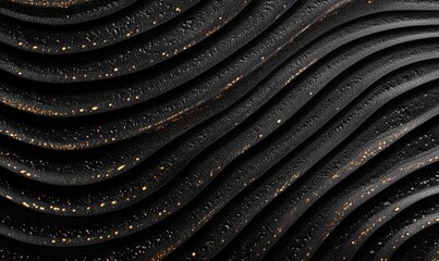 Abstract black gold wavy texture background