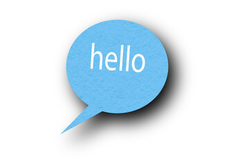Light blue speech bubble with pointed tail on transparent background.