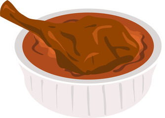 Ketupat palas illustration. Malaysian food.
