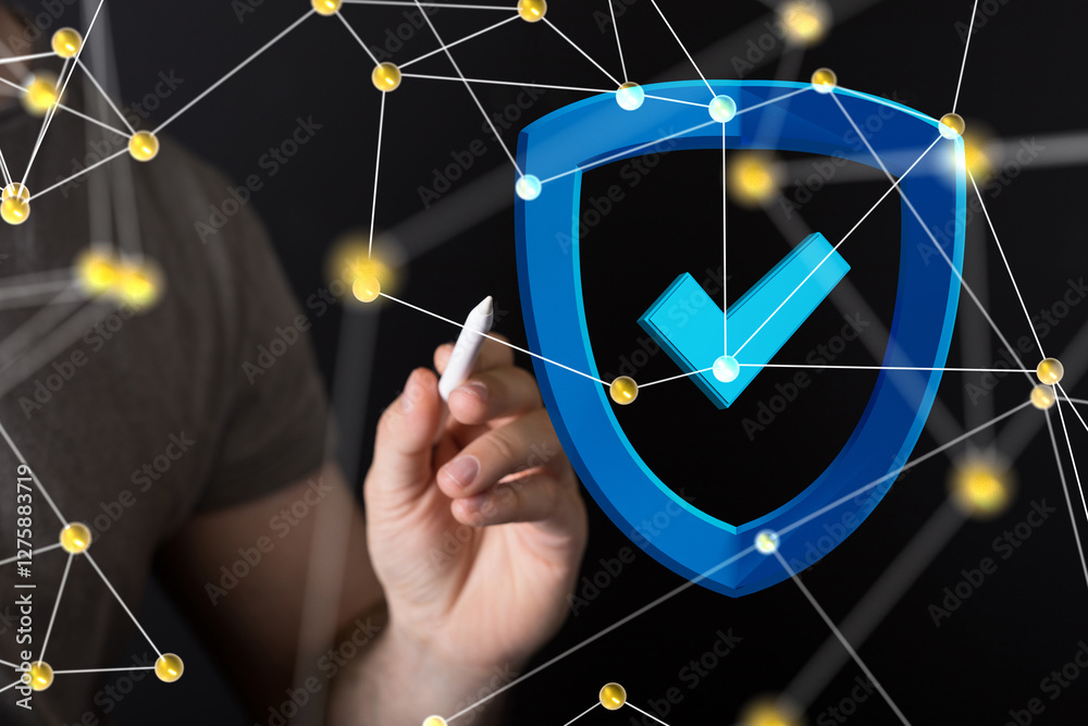 Poster security data code digital in hand