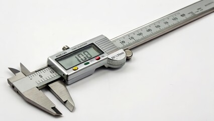 Digital Caliper on White Background