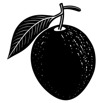 recommend clip art: mango black silhouette vector, Simple silhouette Design vector icon with white background. Fruit silhouette vector