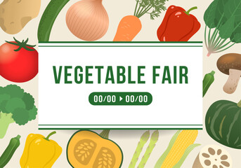 シンプルな野菜のフレーム背景_1_文字あり