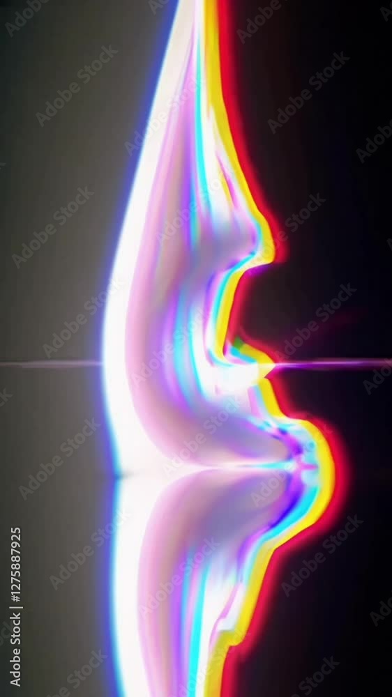 Poster dynamic light reflection and color spectrum transformation with abstract shapes