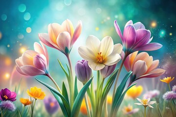 Fototapeta premium Delicate Spring Blooms - Minimalist Print Art