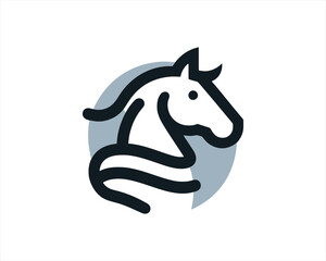 Horse head logo design icon symbol vector illustration.