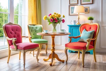 Elegant and Practical Chair Table Set for a Cozy Indoor Living Space