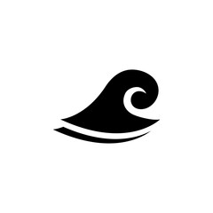 Sleek minimalist wave icon, ideal for branding and aquatic themes.