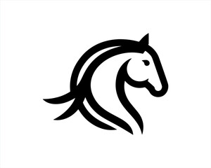 Horse head logo design icon symbol vector illustration.