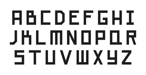 Vector geometric font. English alphabet.