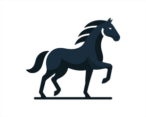 Horse logo design icon symbol vector illustration. Horsepower silhouette logo. Animal logo. Black color horse icon logo vector template.