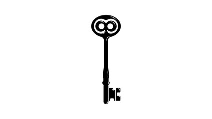 Knowledge Key symbol, black isolated silhouette