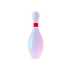 Bowling holographic 3D icon. neon symbol vector illustration isolated on white background. Generative AI