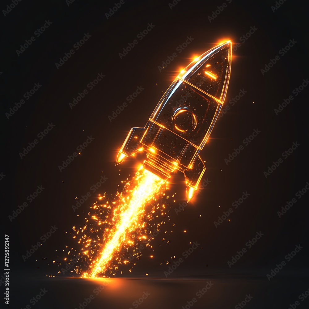 Aufkleber a sleek and shiny upward arrow representing launch and growth, ideal for business and technology vis