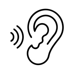 listening ear icon, listening ear line art - simple line art of listening ear, perfect for listening ear logos and icons