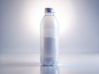 Plain White Plastic Bottle Mockup - Isolated on White Background for Product Design