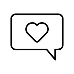 speech bubble with heart icon, speech bubble with heart line art - simple line art of speech bubble with heart, perfect for speech bubble with heart logos and icons