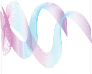 Pink Blue abstract banner, baby shower vector, Technology abstract background lines on transparent ribbon isolated Undulate Wave Swirl, gender party, twisted curve lines with blend effect.