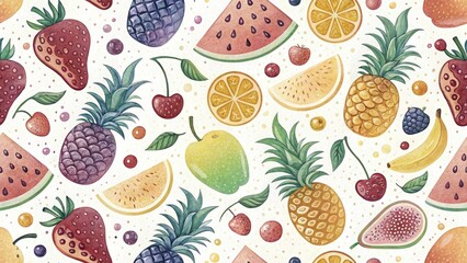 Macro Fruit Photography: Vibrant Gradient Background, Colorful Fruit Still Life