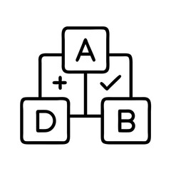 word puzzle icon, word puzzle line art - simple line art of word puzzle, perfect for word puzzle logos and icons