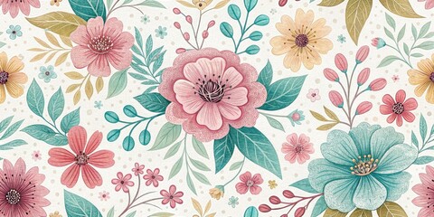 Pastel Flower Scrapbooking Designs: Romantic Architectural Photography