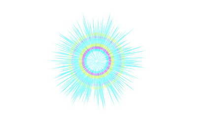 Vibrant Abstract Design with Radiant Burst of Turquoise and Yellow Colors