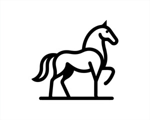 Horse logo design icon symbol vector illustration. Full body horse. Horsepower Animal logo
