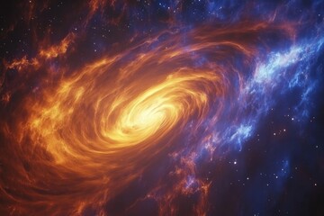 Obraz premium Cosmic spiral galaxy formation outer space digital art nebula environment wide angle view celestial concepts