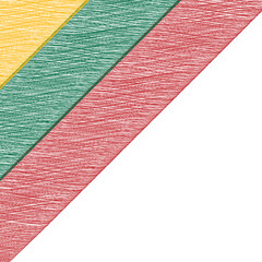 Lithuania Independence Day February 16. Scribble style Lithuania flag vector background. Poster, card, banner. Copy space.