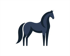 Horse logo design icon symbol vector illustration. Full body horse. Horsepower Animal logo