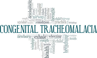 Congenital Tracheomalacia word cloud conceptual design isolated on white background.