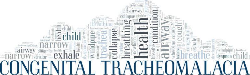 Congenital Tracheomalacia word cloud conceptual design isolated on white background.