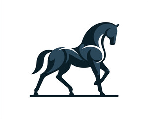 Horse logo design icon symbol vector illustration. Full body horse. Horsepower Animal logo