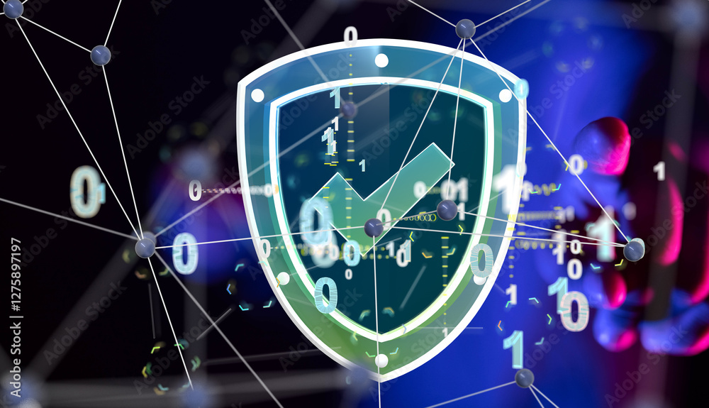 Poster certified guarantee approval or secure access system concept,