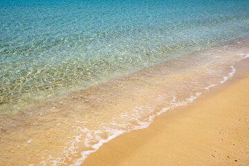 Koufonisia Fanos beach with clear water and fine sand. The south of Ano Koufonisi. Small Cyclades, Greece