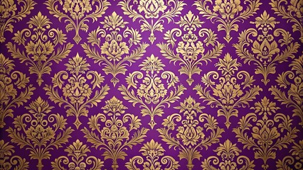 Fototapeta premium Purple Damask Wallpaper
