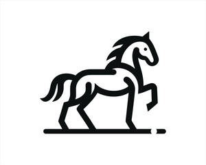 Horse logo design icon symbol vector illustration. Full body horse. Animal logo. Black color horse icon logo vector template. Horsepower