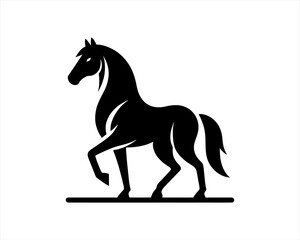Horse logo design icon symbol vector illustration. Full body horse. Animal logo. Black color horse icon logo vector template. Horsepower