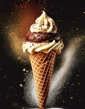Cornet de cr&egrave;me glac&eacute;e