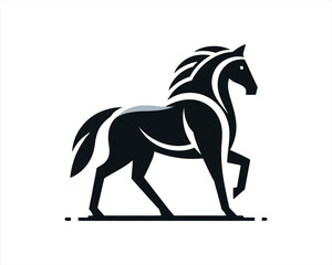 Horse logo design icon symbol vector illustration. Full body horse. Horsepower Animal logo