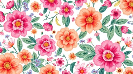 Spring's Floral Canvas: A Symphony of Hues and Textures