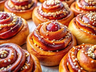 Traditional Swedish Cinnamon Rolls at a Cafe